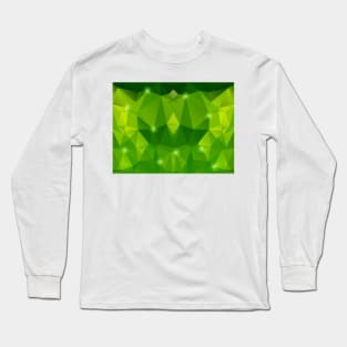 Abstract green triangle geometrical background Long Sleeve T-Shirt